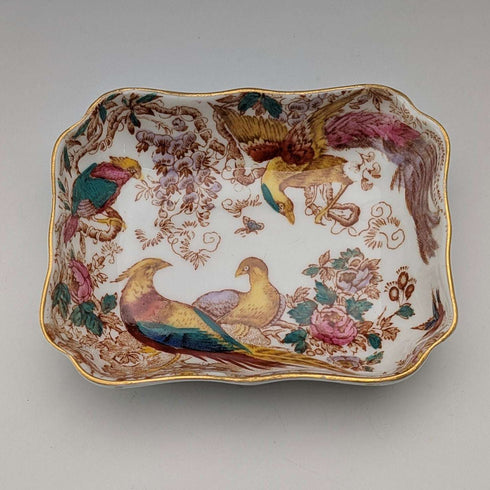Bandeja pequeña de porcelana fina "Old Aylesbury" de Royal Crown Derby, vintage británico