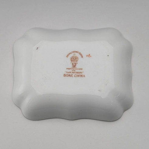 Bandeja pequeña de porcelana fina "Old Aylesbury" de Royal Crown Derby, vintage británico