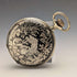 Late 19th Century Antique Unsigned Pocket Watch, Nickel Alloy Niello Decoration, Hunter Case, Working Order