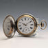 Late 19th Century Antique Unsigned Pocket Watch, Nickel Alloy Niello Decoration, Hunter Case, Working Order