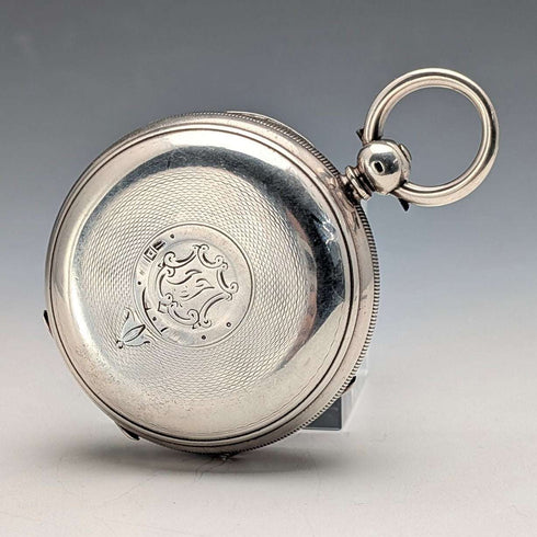 1873 British Antique Ornate Dial Key-Wind Pocket Watch, 55mm Diameter, H Osburn, For Parts/Repair