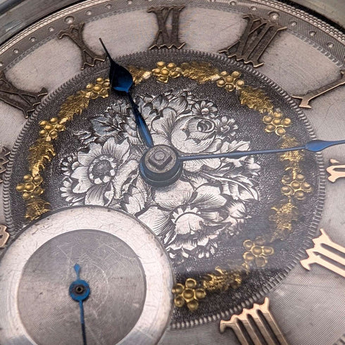 1873 British Antique Ornate Dial Key-Wind Pocket Watch, 55mm Diameter, H Osburn, For Parts/Repair