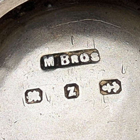 1899年 英国アンティーク 純銀製 小型ピルケース 5.9g M Bros