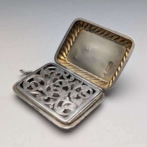 Vinagrera de plata de ley, antigüedad británica de 1891, 33 g, Hayes Brothers