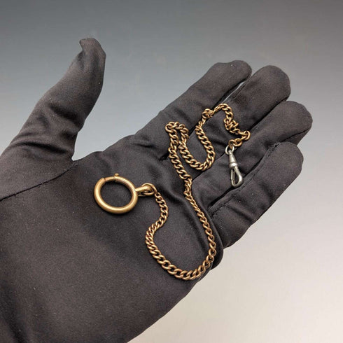 Vintage Brass Slim Albert Chain with Bolt Ring Clasps