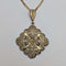 Colgante de filigrana de plata de ley chapada en oro, vintage alemán, con cadena nueva.