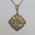 Colgante de filigrana de plata de ley chapada en oro, vintage alemán, con cadena nueva.