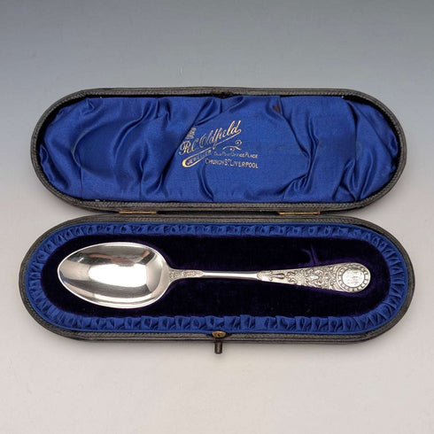 Cuchara de bautizo de plata esterlina antigua inglesa de 1905, 37 g, de Atkin Brothers, en estuche
