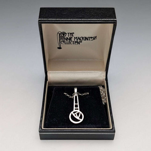 Colgante de plata de ley con rosa Mackintosh vintage británico, collar de plata de ley, con estuche