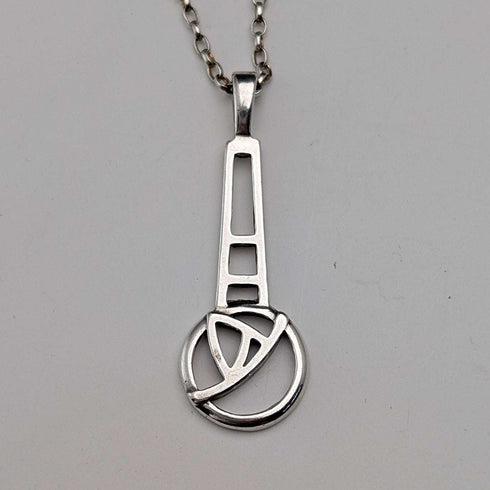 Colgante de plata de ley con rosa Mackintosh vintage británico, collar de plata de ley, con estuche