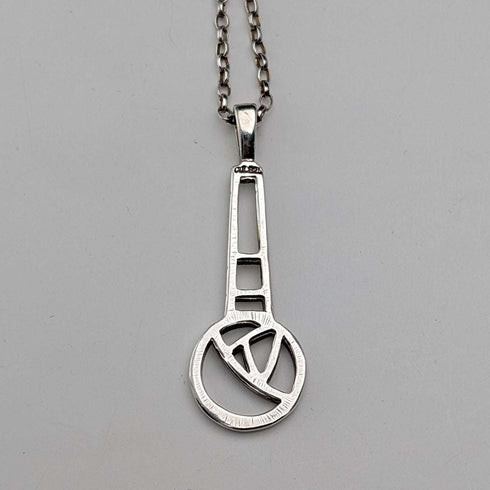 Colgante de plata de ley con rosa Mackintosh vintage británico, collar de plata de ley, con estuche