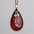 Colgante vintage de piedra roja en forma de gota con cadena