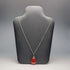 Colgante vintage de piedra roja en forma de gota con cadena