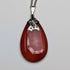 Colgante vintage de piedra roja en forma de gota con cadena