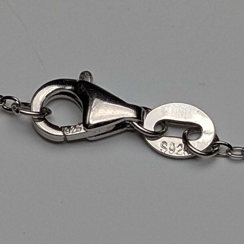 Vintage Purple Stone Sterling Silver Pendant with Sterling Silver Chain