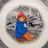 Moneda conmemorativa de plata de 50 peniques del 60.º aniversario de "Paddington Bear" del Reino Unido, con estuche y certificado de la Royal Mint