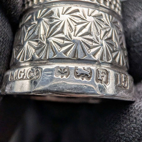 Set de 3 dedales de plata de ley vintage británicos