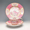 英国维多利亚时代 米顿粉色金鸡(Pink Cockatrice)茶杯三件套