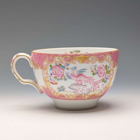 英国维多利亚时代 米顿粉色金鸡(Pink Cockatrice)茶杯三件套
