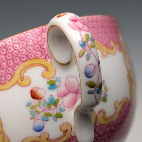 英国维多利亚时代 米顿粉色金鸡(Pink Cockatrice)茶杯三件套