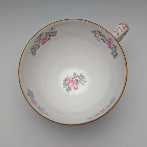 英国维多利亚时代 米顿粉色金鸡(Pink Cockatrice)茶杯三件套