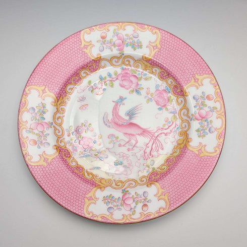 英国维多利亚时代 米顿粉色金鸡(Pink Cockatrice)茶杯三件套