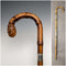 Bastón vintage para caballero, Reino Unido, 1926, mango curvo, decoración de plata de ley, fuste de bambú, 82 cm