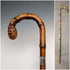 Bastón vintage para caballero, Reino Unido, 1926, mango curvo, decoración de plata de ley, fuste de bambú, 82 cm