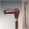 Bastón vintage británico con mango de cabeza de pájaro y eje de color marrón natural, 89 cm
