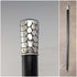 Antique American black shaft crocodile-look pure silver decorative handle walking stick 80cm