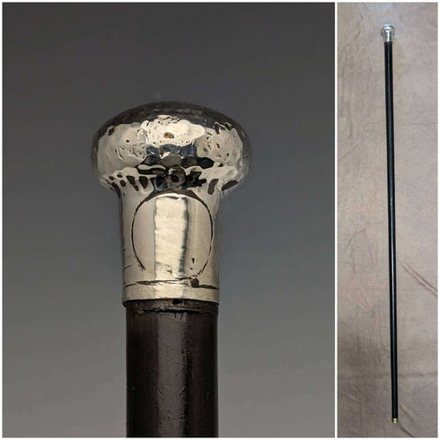 约1920年 英国古董绅士手杖 纯银圆柄 87cm