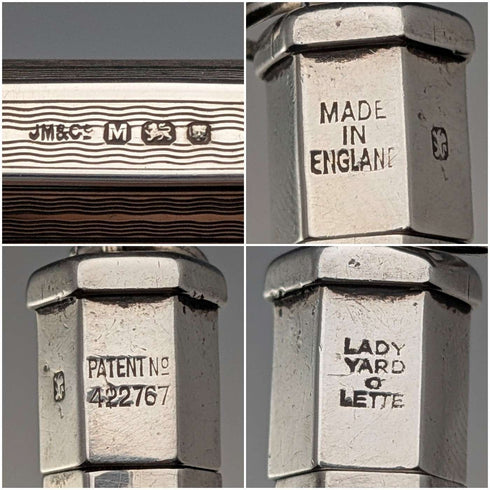 1947年 英国 Yard-O-Led 纯银制六角形推芯迷你铅笔 YARD-O-LETTE