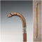 1919 British antique brown shaft dog head handle pure silver decorated walking stick 87cm Jonathan Howell