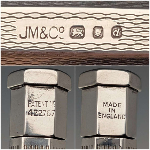 1959年 英国复古 Yard-O-Led 纯银制 六角形旋转式自动铅笔