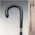 1924 British Antique Black Handle Bent Handle with Sterling Silver Decoration, 91cm, J Howell & Co.
