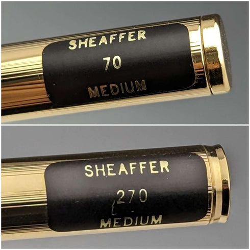 Juego de pluma estilográfica y bolígrafo vintage Sheaffer de EE. UU., chapado en oro, en estuche