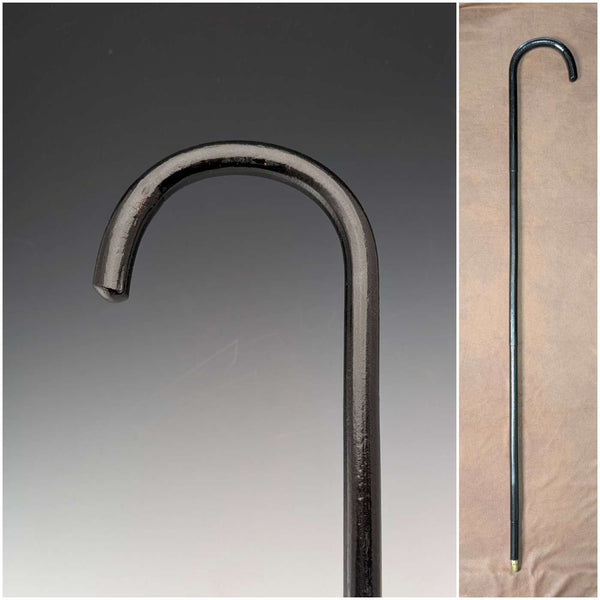 1920년대 앤티크 블랙 샤프트 커브 핸들 지팡이 91cm