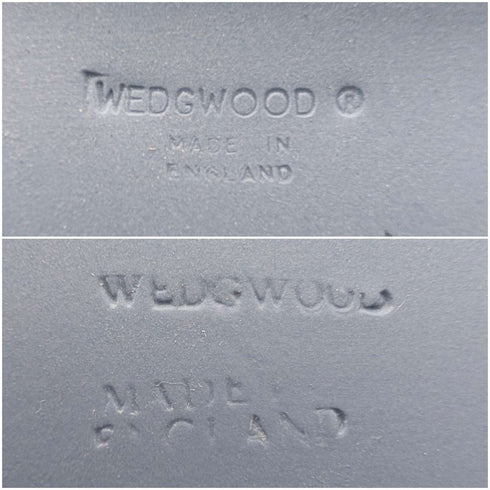 英国古董Wedgwood贾斯珀陶器方形带盖盒一对(淡蓝色)