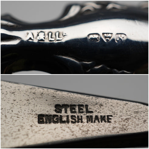 1913 Antique English Sterling Silver Handle Shoehorn by Adie & Lovekin Ltd