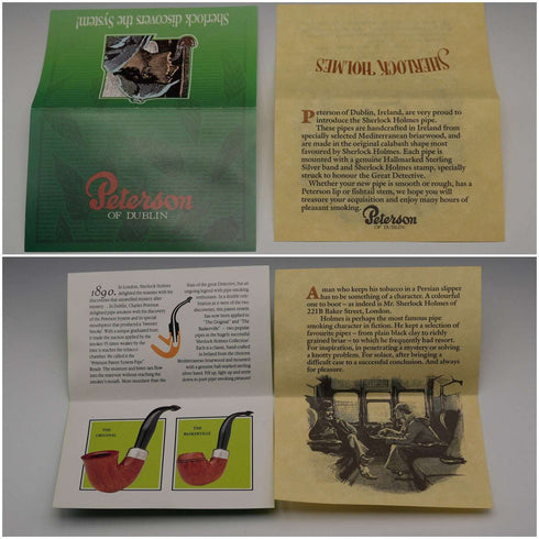 愛爾蘭 Peterson's 福爾摩斯「原版」鬥牛犬造型菸斗 純銀裝飾 全套 極新品