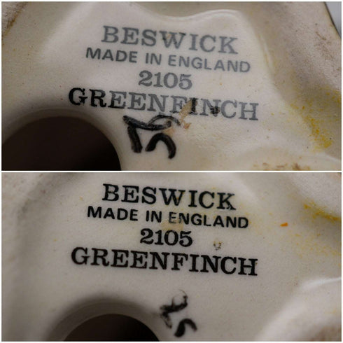 英国ヴィンテージ Beswick ベズウィック カワラヒワ フィギュリン 2体セット(No.2105)