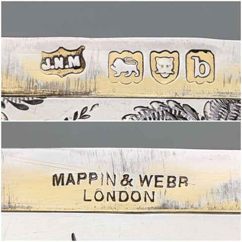 1897년 영국 앤티크 순은제 카드 케이스 자포니즘 장식 75g Mappin & Webb