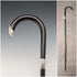 1913 British antique gentleman's curved handle pure silver decorated walking stick 92cm J Howell&Co Ltd
