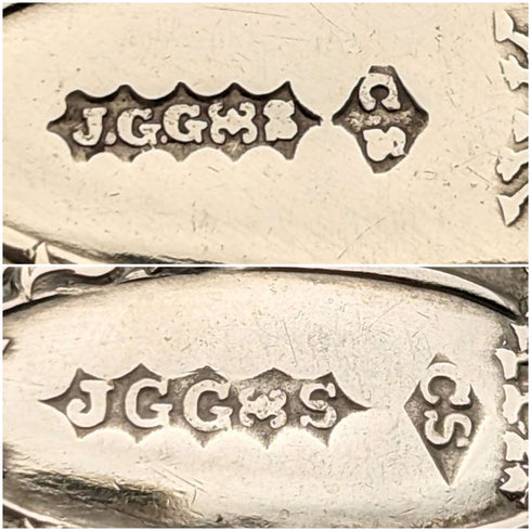 Juego de 6 pares de cubiertos para pescado de plata chapada, antigüedades británicas, J.G. Graves