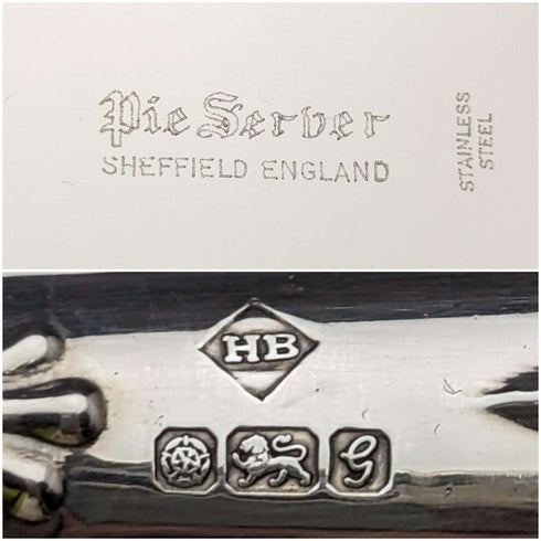1981年 英国ヴィンテージ 纯银手柄蛋糕切刀 带盒 Harrison Brothers
