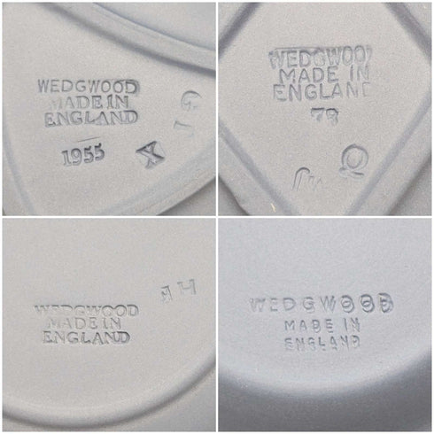 Juego de 4 platos de Jasperware de Wedgwood, vintage británico, azul pálido