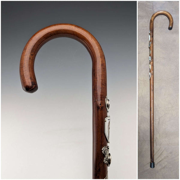 Bastón de turista vintage para caballero, fuste marrón, 94 cm