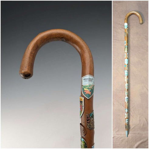 英国复古 欧洲环游 弯柄 旅游手杖 棕色杖身 88cm