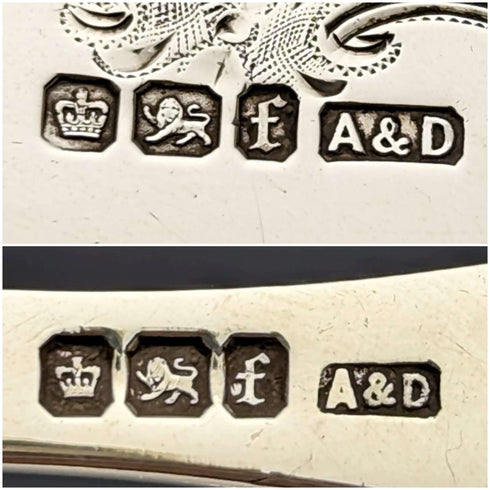 Juego de 5 pares de cubiertos para pescado, antigüedades británicas de 1923, mangos de nácar, hojas de plata de ley, Allen & Darwin