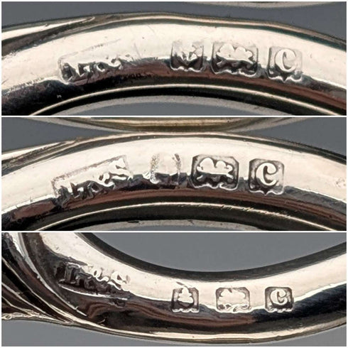 1902年产 古董纯银柄裁缝剪刀三件套 Levi&Salaman出品